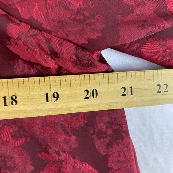 Anthropologie g. p. d. Jacquard Tunic‎ Mini Dress Sz M Red Floral Flutter Date - Picture 10 of 12